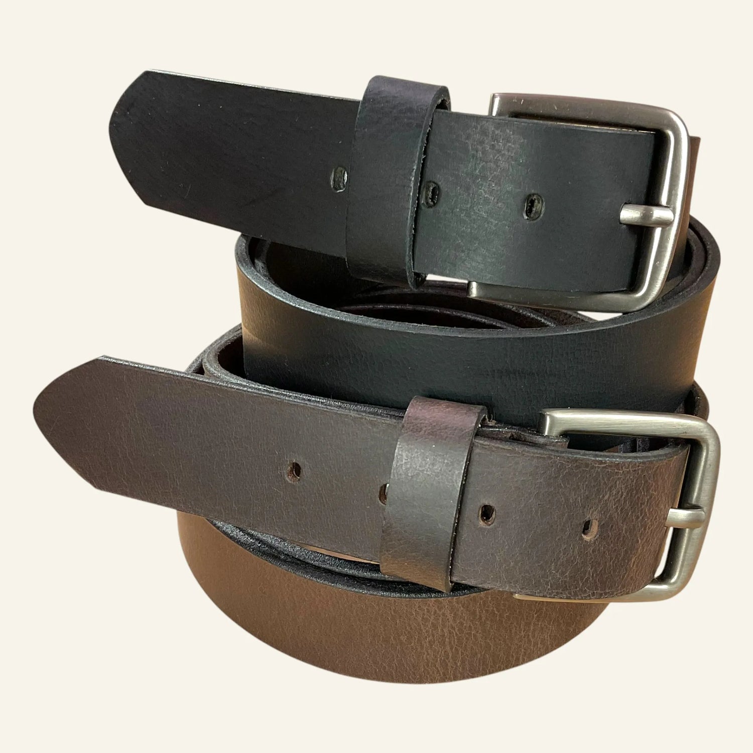 ceintures en cuir pleine fleur noir et marron