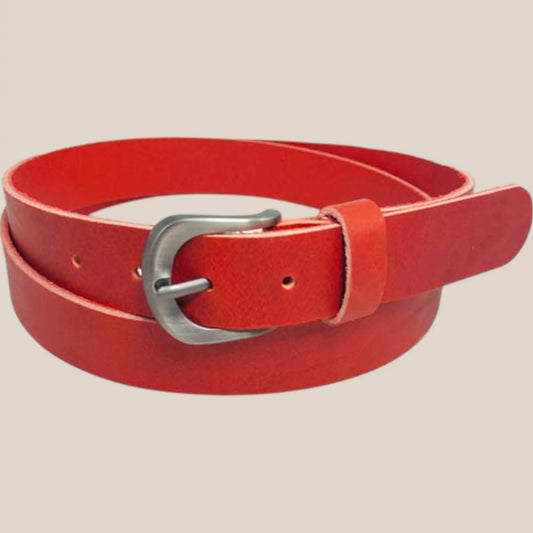ceinture rouge en cuir isidore