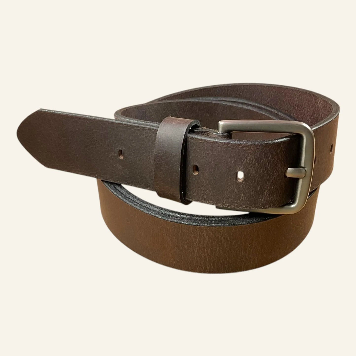 Ceinture en cuir isidore marron avec boucle originale
