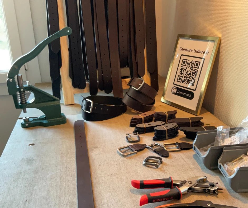 atelier de fabrication ceinture isidore