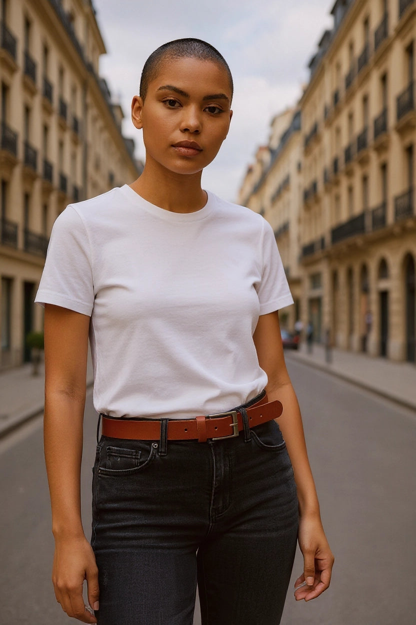 Ceinture En Cuir Véritable Pour Femme – 2,3 Cm De Large, Réglable 95-110 Cm (taille 58-90 Cm), Style Vintage - 9