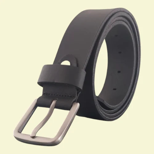 ceinture en cuir noir artisanale 4cm